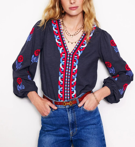 Boden besticktes top mit - besticktes,